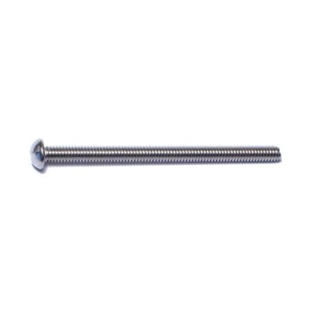 Midwest Fastener #8-32 x 2-1/2 in Slotted Round Machine Screw, Plain 18-8 Stainless Steel, 100 PK 04879